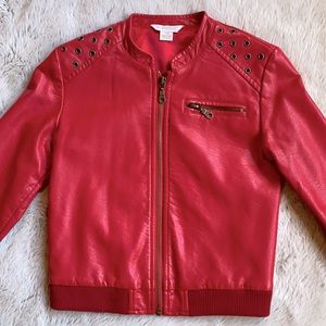 Kc Parker by Heartstrings Girl’s Red Faux Leather Jacket